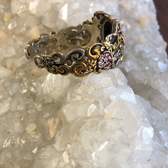 NWOT Carolyn Pollack Sterling Silver Brass Copper Black Onyx Cuff Bracelet - Picture 8 of 10